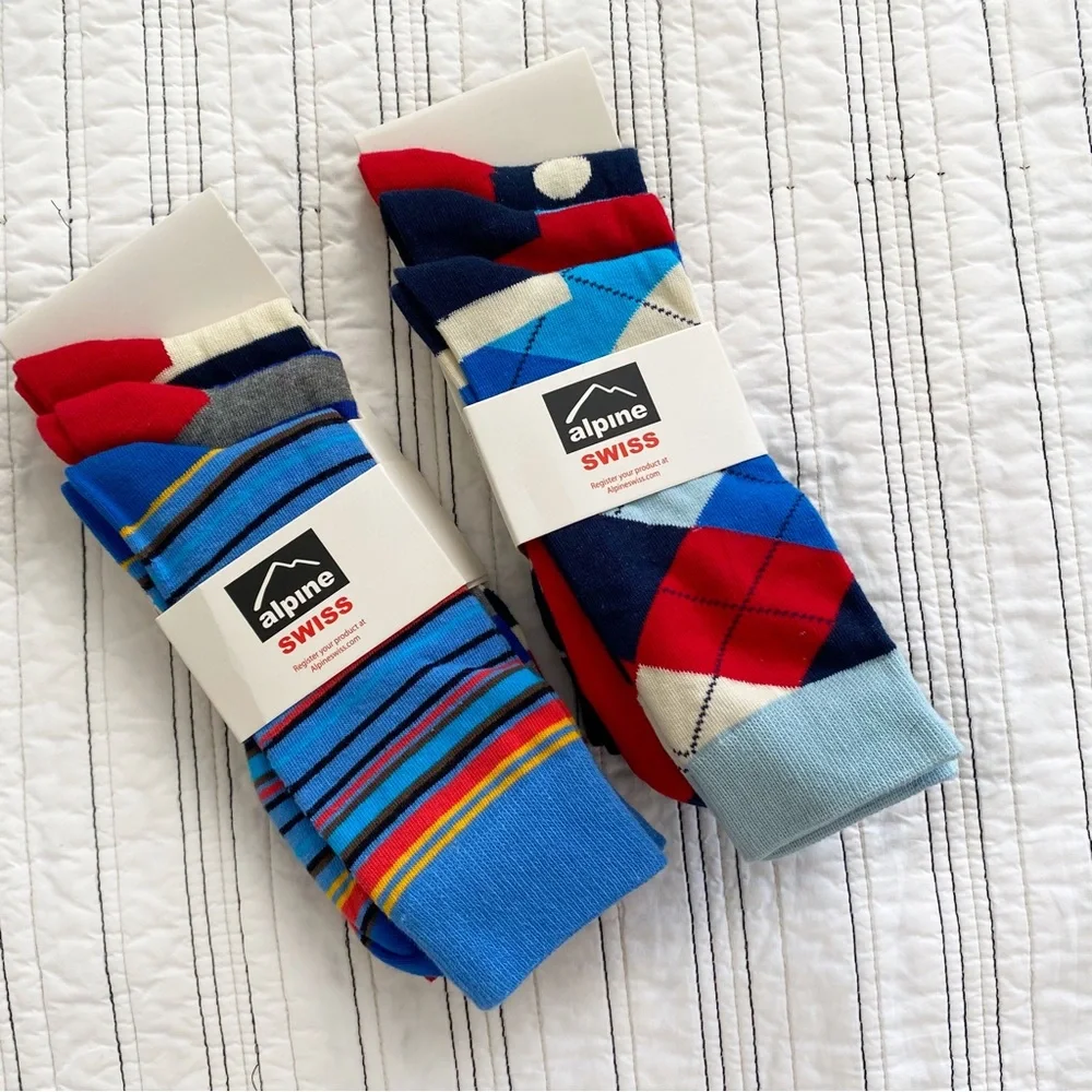 NWT Swiss Alpine Colorful Sock Bundle 6 Pair Never Worn - Picture 1 of 3